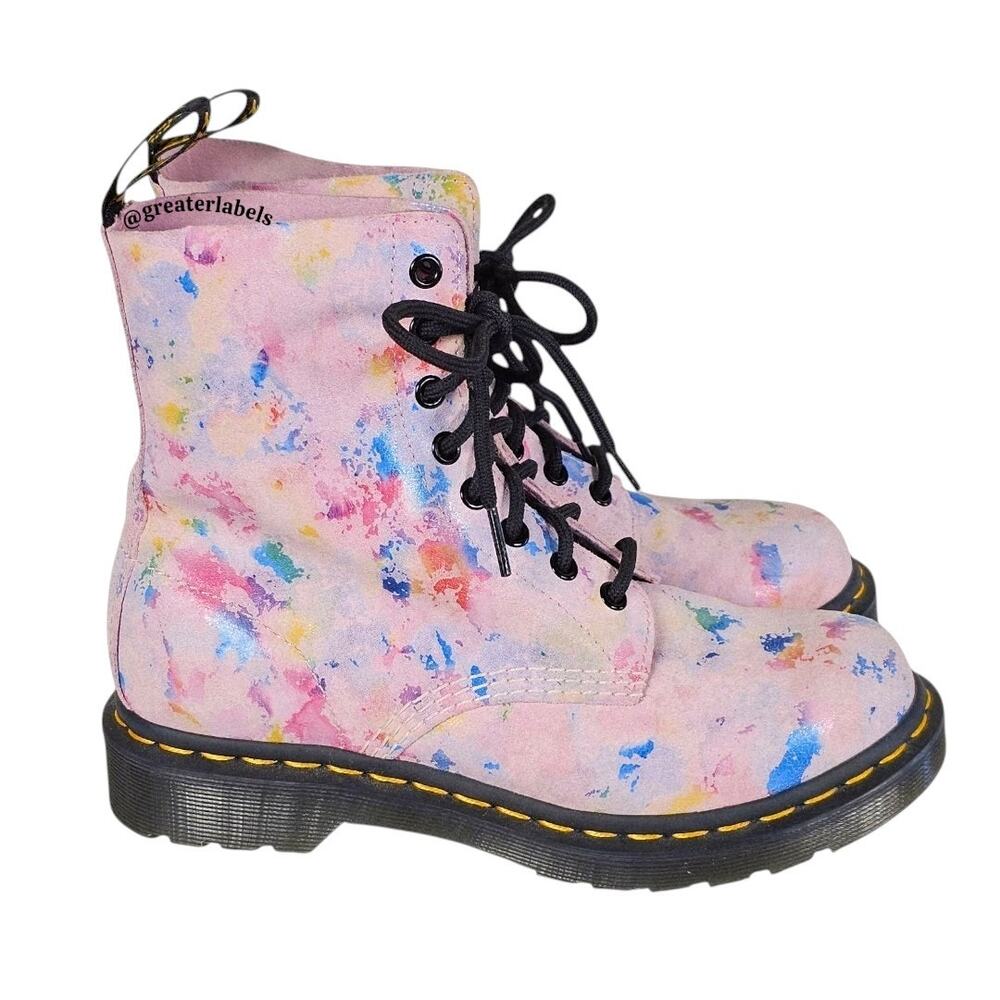 NWT Dr. Martens 1460 Pascal Confetti Lace Up Moto Boot Size 7 RARE NWD - Picture 7 of 11
